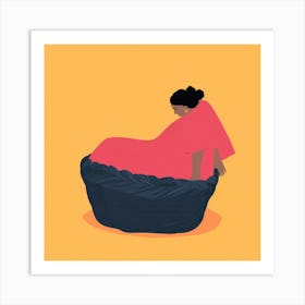 Woman In A Basket 5 Art Print