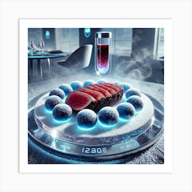 A Futuristic Sci Fi Dish Called Aurora Elk Fillet, Art Print