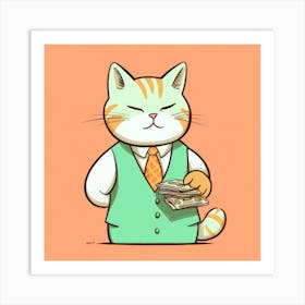 Business Cat Art Print