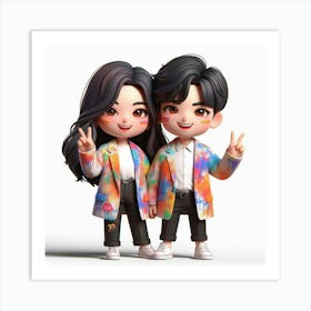 Asian Couple Art Print