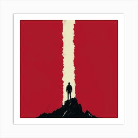 Man On Top Of The Mountain Art Print