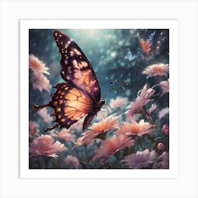 Butterfly In The Garden Art Print