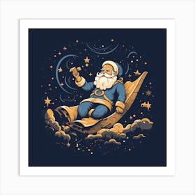 Santa Claus In Space Art Print