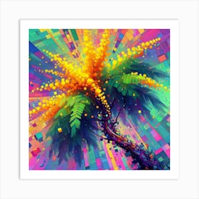 Abstract modernist Mimosa tree 3 Art Print