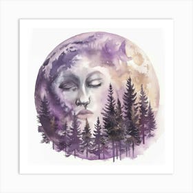 Full Moon In The Forest 10 Art Print