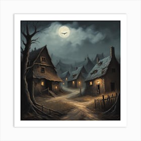 Spooky Village Art Print