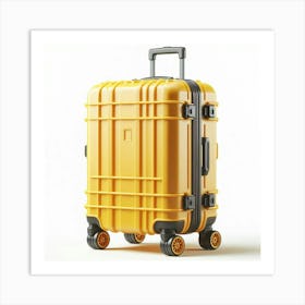 Yellow Suitcase On Wheels Art Print