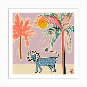 Leo Square Animal Art Print