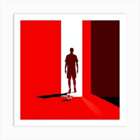 Silhouette Of A Soccer Player Art Print