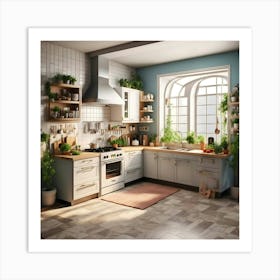 Isometric Kitchen 7 Art Print