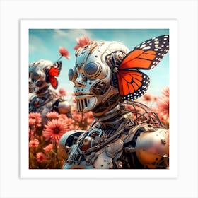 Artjuicebycsaba Cyborg Steampunk Butterflies And Ladybugs Over 3 Art Print