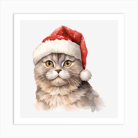 Santa Cat 37 Art Print