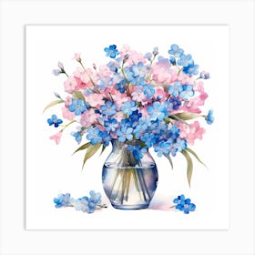 Mixed Forget Me Nots Art Print