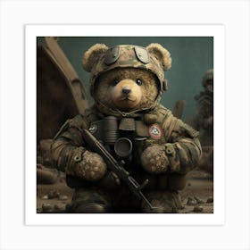 Teddy Bear Soldier Art Print
