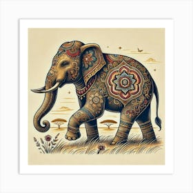 Tattoo Elephant 1 Art Print