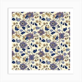 Floral Morning London Fabrics Floral Pattern 2 Art Print