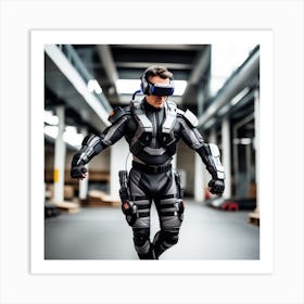 Futuristic Man In A Suit 4 Art Print