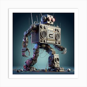 Retro Robot Art Print