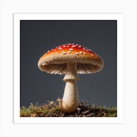 Mushroom On Moss Art Print