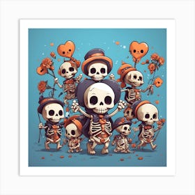 Day Of The Dead Skeletons 2 Art Print