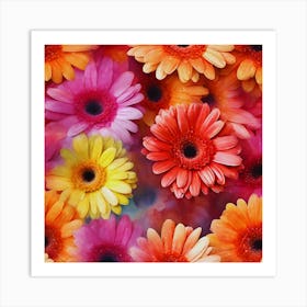 Colorful Gerberas Art Print