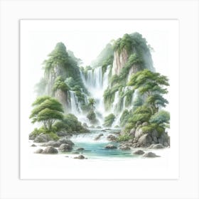 Waterfall 1 Art Print