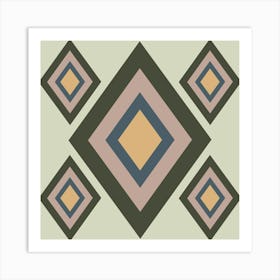 Diamond Pattern Design Decoration Decorative Seamless Repeat Neutrals Abstract Art Print