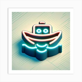 Neon Boat Art Print