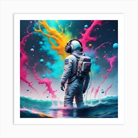 Astronaut In Seas Art Print