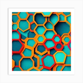 Abstract Hexagons 4 Art Print