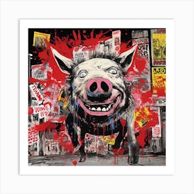 Pig In The Street Art Print