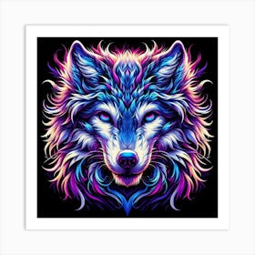 Psychedelic Wolf Art Print