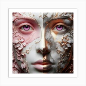 Two Faces Of A Woman Art Print