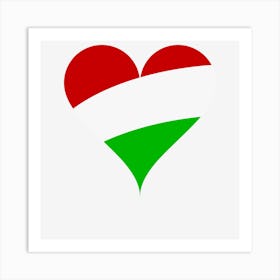 Love Heart Flag Hungary Art Print