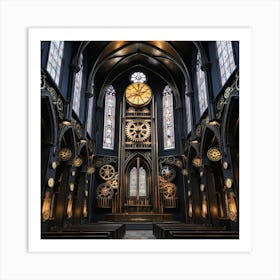 Clock In A Church Art Print