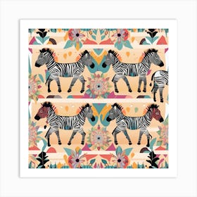 Zebras In The Jungle Art Print