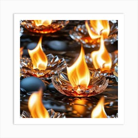 Flames Of Candles Art Print