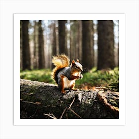 Squirrel In The Forest 2 Art Print