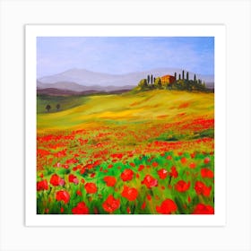 Poppies In Tuscany Art Print