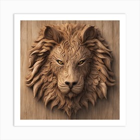 29037 Wooden Sculpture Of A Majestic Animal, With Intric Xl 1024 V1 0 Art Print