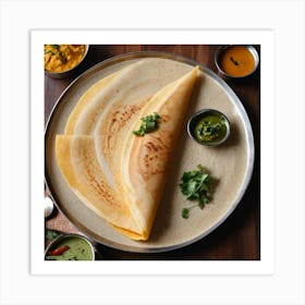 A Delicious Dosa Food Photography Close To Camera Art Print