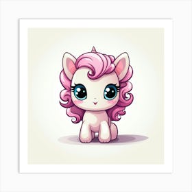 Cute Cartoon Unicorn 3 Art Print