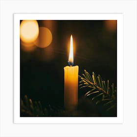 Candlelit Christmas Tree Art Print