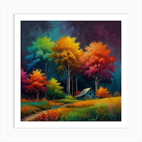 Colorful Nature Painting Art Print 0 1 Art Print