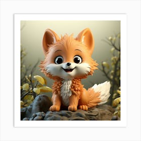 Fox In The Woods 2 Art Print