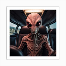 Alien In Car Art Print