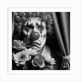 Clown With Flowers 1 Art Print