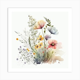 Watercolor Flowers 2 Art Print