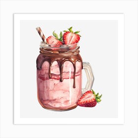 Strawberry Milkshake 1 Art Print