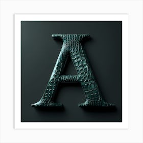 Crocodile Skin Letter A Art Print